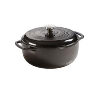 Lodge Cocotte en fonte émaillée de 6 litres avec couvercle - Deux poignées - Passe au four jusqu'à 260 °C ou sur la cuisinière - Utilisation pour mariner, cuisiner, cuire, réfrigérer et servir -