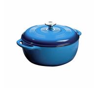 Lodge Cocotte en Fonte/Porcelaine émaillée Bleu 5,68 l
