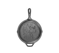 Lodge Dolly Parton Poêle à frire en fonte pré-enduite de 26,7 cm - Poignée signature en forme de goutte - Utilisation dans le four, sur la cuisinière, sur le gril ou au-dessus d'un feu de camp, noire