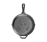 Lodge Poêle en fonte naturelle 26cm Sain et sans PFAS Tous feux dont induction, four & BBQ Design Skull Calavera Made in USA