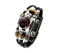 LODMLOER 12 Bracelet Lumineux Constellation - Homme Signe du Zodiaque Bouton Pression Vintage Multicouche Punk Bracelets en Cuir pour Femme Cadeau d'anniversaire,Scorpion,Taille Unique
