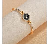 LODMLOER Bracelet Scorpion Classique 12 Constellation - Mode Réglable Bling Bling Strass Astrologie Signe du Zodiaque Bracelet pour Femmes Filles Cadeaux,Scorpion