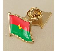 LODMLOER Burkina Faso Flag Badge Brooch Pin - Carte du Monde Crystal Epoxy Flag Patriotic Pins Art Novelty Brooch Lapel Pin Buckle Charm Jewelry for Women Men Memorabilia Gift,19 * 18Mm,comme Indiqué