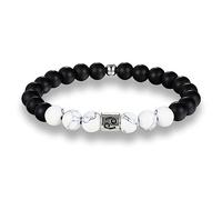 LODMLOER Cancer 8Mm Pierre Mate Signes du Zodiaque Bracelet - Bracelets De Perles Élastiques Blanches, Bracelets Horoscope Constellation Vintage Bijoux pour Hommes Femmes, Cancer