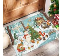 LODMLOER Paillasson de Forêt des Contes De Fées Lavable de 45 x 75 cm pour Porte d'entrée, Tapis de Sol antidérapant pour Porche, Chambre à Coucher, Cuisine, Salle de Bain,Animaux De Dessin Animé