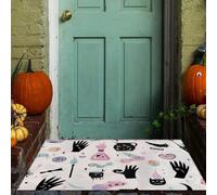 LODMLOER Paillasson Halloween Éléments Magiques, Tapis de Porte Simple Dessiné À La Main 80 x 120 cm pour Décoration Intérieur et Extérieur, Idée Cadeau Festivité