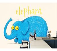 LODMLOER Papier Peint Éléphant De Dessin Animé Panoramique 3D Aquarelle Peinte À La Main Papier Peint Murale Salon Chambre à Coucher Maison Décoration Intérieure 300x210cm