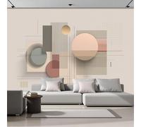 LODMLOER Papier Peint Géométrie Simple Panoramique 3D Formes Spatiales Papier Peint Murale Salon Chambre à Coucher Maison Décoration Intérieure 300x210cm