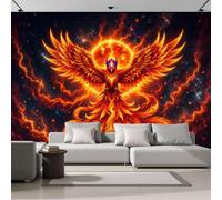 LODMLOER Papier peint photo intissé,Nirvana Phoenix, 450x315cm Papier peint intissé de haute qualité, pour salon et chambre, revêtement mural,Flamme Plume