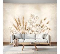 LODMLOER Papier Peint Plantes Rustiques, Papier Peint Intissé,Épis De Blé Querelles Fresque Murale Panoramique pour Chambre Salon Décoration Murale 200x140cm