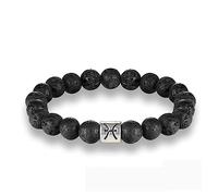 LODMLOER Poissons Signes du Zodiaque Bracelet Perlé De Pierre De Lave - Signes du Zodiaque Bracelets pour Hommes Couples Étudiants Bracelets Accessoires pour Femmes, Poissons