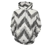 LODMLOER Pull à Capuche Vague en Forme De V pour Homme Sweat à Capuche Style Bohème Sweat-Shirt à Manche Longues Cool Sweat Sportif avec Poche Grande Taille