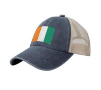 LODMLOER Retro Casquette de Baseball - Drapeau De La Côte D'Ivoire Baseball Cap à Mesh Respirant Culture Nationale Trucker Cap Décontractée et Confortable Chapeaux pour Homme Femme
