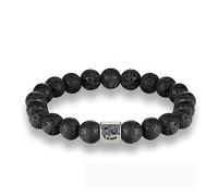 LODMLOER Signes du Zodiaque Cancer Bracelet en Perles De Pierre De Lave - Signes du Zodiaque Bracelets pour Hommes Couples Bracelets Étudiants Accessoires pour Femmes, Cancer