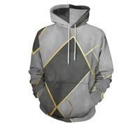 LODMLOER Style De Luxe Abordable 3D Couple décontracté à Capuche Assemblage Géométrique Sweatshirts À Manches Longues Pull à Capuche avec Poche pour Hommes et Femmes Automne et Hiver