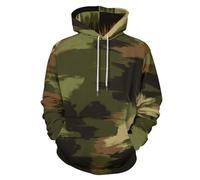 LODMLOER Sweat à Capuche Motif Camouflage 3D Imprimé pour Hommes Femmes Pull Pull à Manches Thème Militaire Sweat-Shirts avec Poches à Cordon, Vert Olive