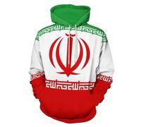 LODMLOER Sweat à Capuche pour Hommes Drapeau Ancien Symbole Iranien Pull À Manches Longues Art du Moyen-Orient Sweatshirts à Capuche Décontractés avec Cordon de Serrage et Poche