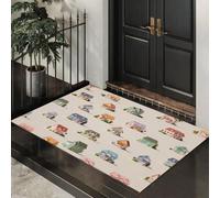 LODMLOER Tapis Entree Interieur Maison Colorée 50 x 80 cm Lavable en Machine | AntidéRapant Poil Ras, pour Chambre Salle a Manger Descente de Lit Bureau, Cuisine,Architecture De Style Dessin Animé