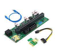 Lodokdre 1 carte graphique 010-X PCIE 1 x 16 x USB3.0 60 mm avec LED Flash pour GPU BTC Mining