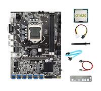 Lodokdre B75 12 USB BTC Carte mère minière + CPU G1620 + câble 4 broches vers 6 broches + câble + câble d'interrupteur + paroi acoustique + pâte thermique