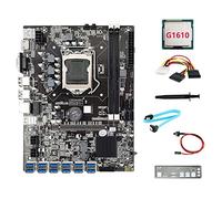 Lodokdre B75 12 USB ETH Mining Carte mère + CPU G1610 + câble 4 broches vers + câble + câble d'interrupteur + paroi acoustique + pâte thermique pour BTC
