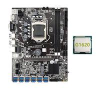 Lodokdre Carte mère B75 ETH Mining 12 PCIE vers USB avec processeur G1620 LGA1155 MSATA Support 2 x DDR3 B75 USB BTC Miner Carte mère