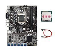 Lodokdre Carte mère minière B75 ETH 12 PCIE vers USB + adaptateur G1610 CPU+câble Switch LGA1155 MSATA DDR3 B75 USB Carte mère