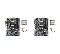 Lodokdre Lot de 2 cartes mères minières B75 ETH 12 adaptateurs PCIE vers USB + processeur G1620 + câble Switch LGA1155 MSATA DDR3 B75 USB Miner carte mère
