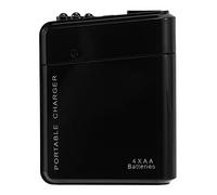 Lodokdre Noir 4X AA Batterie Chargeur d'alimentation Portable d'urgence USB pour Telephone cellulaire