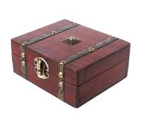 Lodoot Boîte à bijoux rétro faite à la main en bois pour étui de collier de perles Organisateur de collier de perles