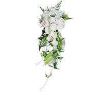 Lodoot Bouquet de mariée en cascade artificielle tenant des fleurs