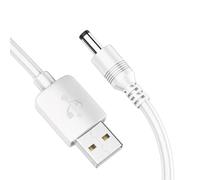 Lodoot Câble d'alimentation USB vers DC 5,5 x 2,1 mm 1 m incassable, charge stable pour ventilateur, boîte à son, lampe de table, lampe de poche, jouet