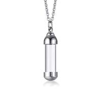 Lodoot Collier avec fiole de sang - Collier urne funéraire pour porte-cendres - Pendentif tube - Urnes funéraires - Bijoux commémoratifs - Amulette