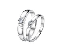 Lodoot Couple d'amoureux en forme de cœur simple assorti pour fiançailles, mariage, bijoux réglables pour homme et femme