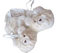 Lodoot Ensemble de lingerie 2 pièces en peluche pour femmes avec soutien-gorge et culotte en peluche sans fil réglable à bretelles porte-jarretelles Cosplay Anime pour filles avec ourson mignon sans