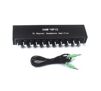 Lodoot HP10 Amplificateur de casque stéréo en métal avec 1 entrée 10 sorties NJM4556A DC12-24 V pour amplificateur de casque mélangeur en métal