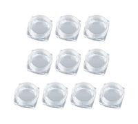 Lodoot Lot de 1/10 boîtes de rangement vides carrées transparentes de 3 g pour fard à paupières, perles crème