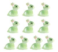 Lodoot Lot de 10 lapins miniatures phosphorescents en résine pour décoration de Pâques