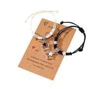 Lodoot Lot de 2 bracelets en forme d'étoile à cinq branches - Accessoires européens - Chaîne de poignet réglable pour homme et femme