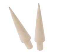 Lodoot Lot de 2 cornets de crème glacée en bois naturel pour gaufres, rouleau à pizzelle pour cuisine, pâtisserie
