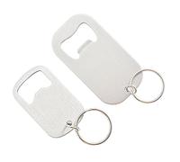 Lodoot Lot de 2 décapsuleurs plats avec porte-clés en acier inoxydable pour barman - Facile à utiliser