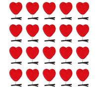 Lodoot Lot de 20 pinces à cheveux en forme de cœur en peluche - Épingles à cheveux latérales - Pour la Saint-Valentin, le festival, la décoration de cheveux pour tous les âges