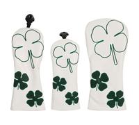 Lodoot Lot de 3 couvre-clubs de golf imperméables en cuir synthétique avec motif de parcours de golf et housse en bois