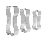 Lodoot Lot de 3 moules à biscuits en acier inoxydable argenté