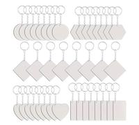 Lodoot Lot de 40 porte-clés vierges à transfert thermique avec impression double face