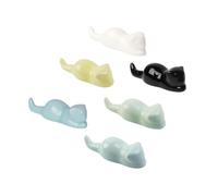 Lodoot Lot de 6 supports de pinceaux de peinture en céramique sur le thème des chats pour artistes, écrivains, outils de maquillage faciles