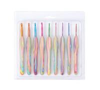 Lodoot Lot de 9 crochets ergonomiques de 2 à 6 mm avec poignée souple pour tricoter, pull, écharpe, sac, chaussettes et chapeau