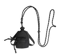 Lodoot Petit sac à bandoulière avec mousqueton pour homme et femme - Pour randonnée, marche, cyclisme, voyage, portefeuille, poche pour téléphone et porte-clés, Noir , Taille unique