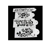 Lodoot Pochoir en plastique blanc pour décoration de gâteau de mariage en dentelle et fleur