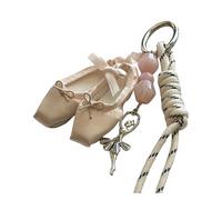 Lodoot Porte-clés avec breloque en forme de chaussure de ballet miniature, accessoire de bijoux pour sacs et clés